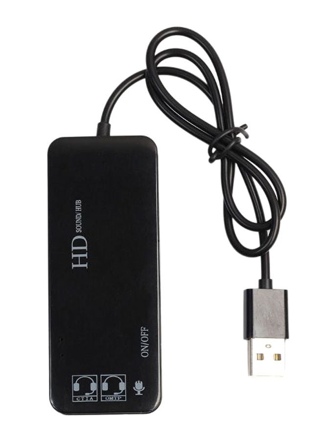 NIBEMINENT USB Hub Stereo Sound Microphone Adapter Black  - Image 1