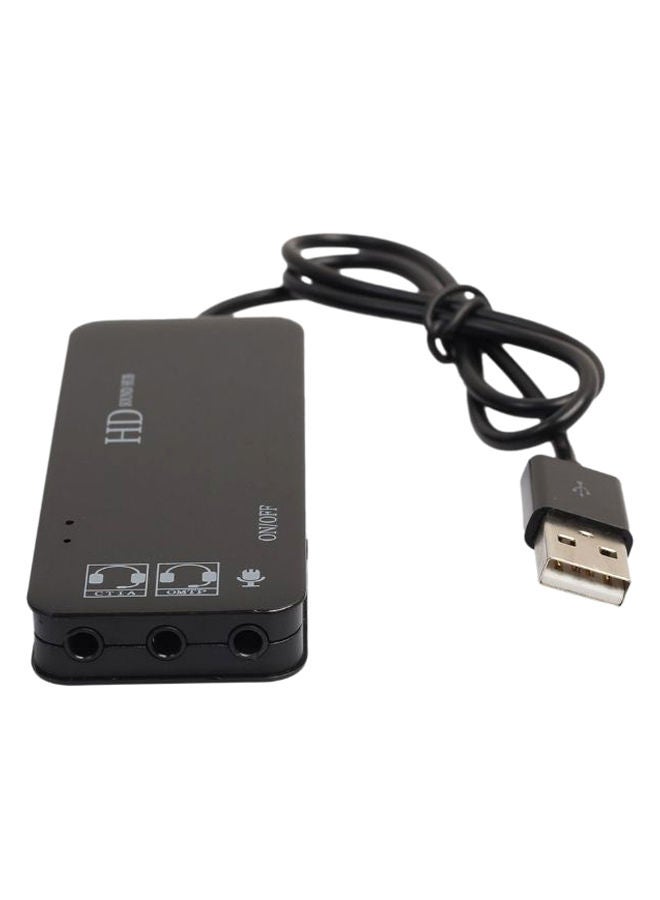 NIBEMINENT USB Hub Stereo Sound Microphone Adapter Black  - Image 2