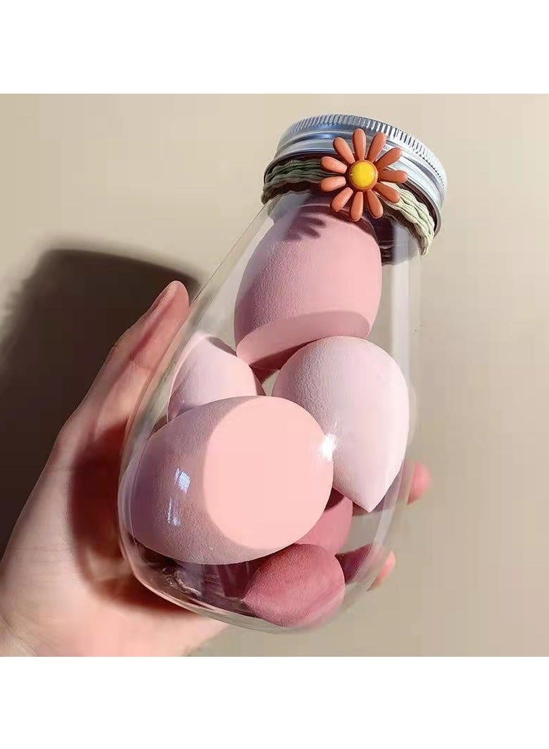 KHAJUL 6-Piece Makeup Sponge Set with Daisy Hairband - Multicolor Soft Mini Makeup Sponges, Powder Puffs Long-Lasting Beauty Sponges Wet and Dry for Women (Pink) - Image 2