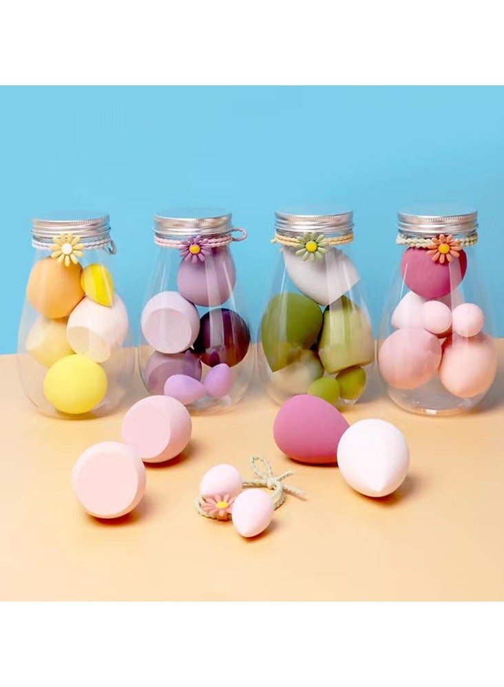 KHAJUL 6-Piece Makeup Sponge Set with Daisy Hairband - Multicolor Soft Mini Makeup Sponges, Powder Puffs Long-Lasting Beauty Sponges Wet and Dry for Women (Pink) - Image 5