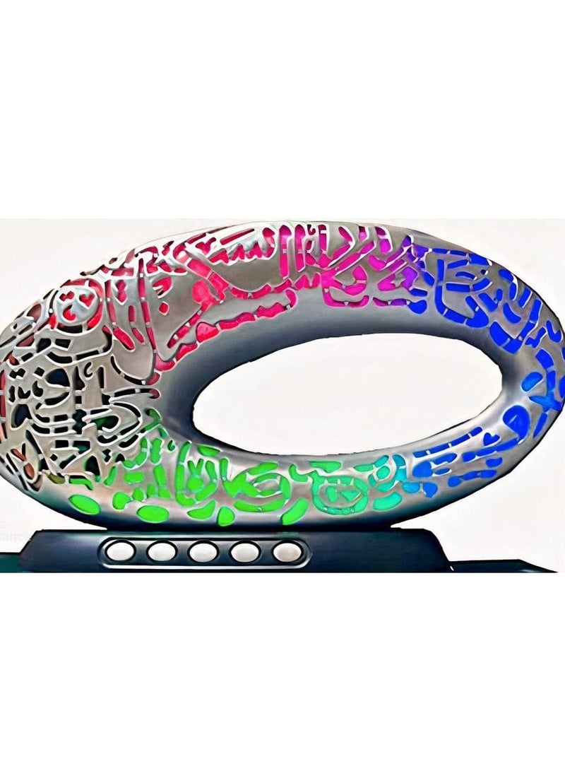 جينيكست مكبر صوت القرآن مع ضوء أذان ملون - فضي / أسود - Image 1