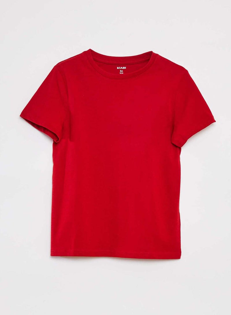 Kiabi Kids Unisex Basic plain jersey T-shirt - Image 1