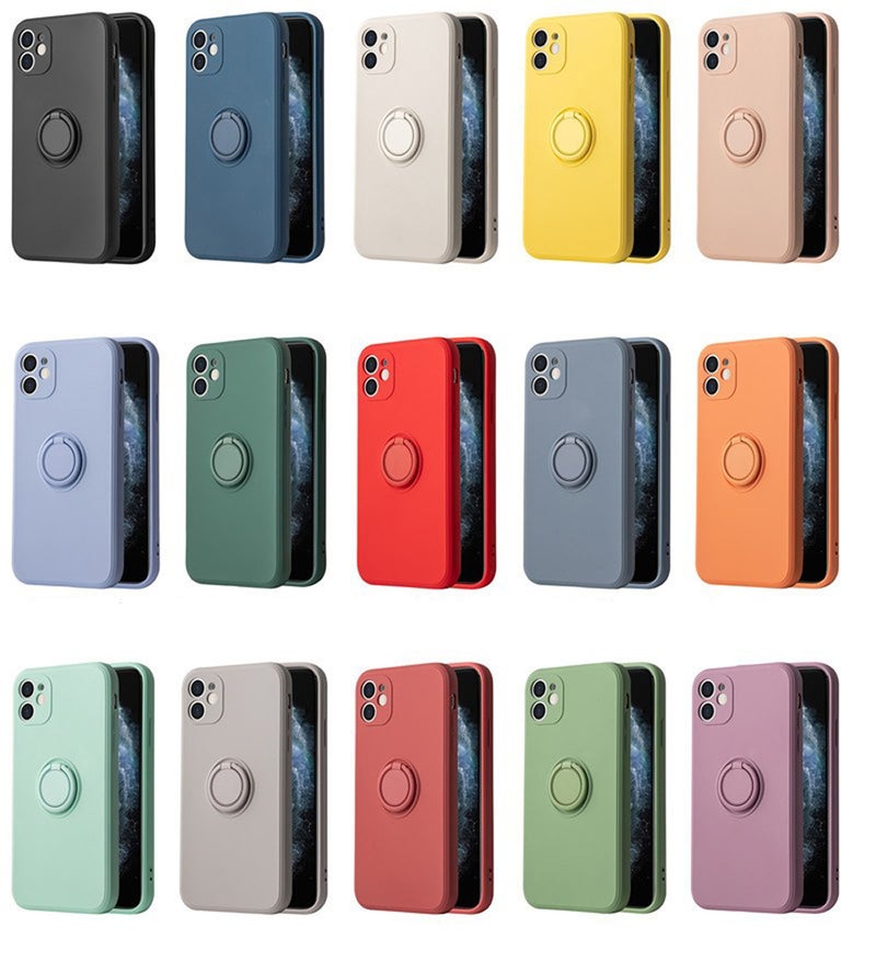 HuHa غطاء حافظة لهاتف iPhone 14 Pro مع حامل حلقي من السيليكون باللون الوردي - Image 2