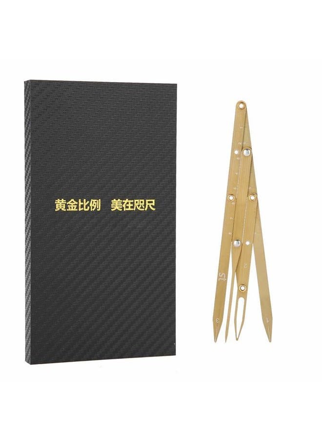 Sonew Eyebrow Measurement Sliding Eyebrow Ruler Stainless Steel Eyebrow Make up Tool Eyebrow Shaping(Gold) - Image 1