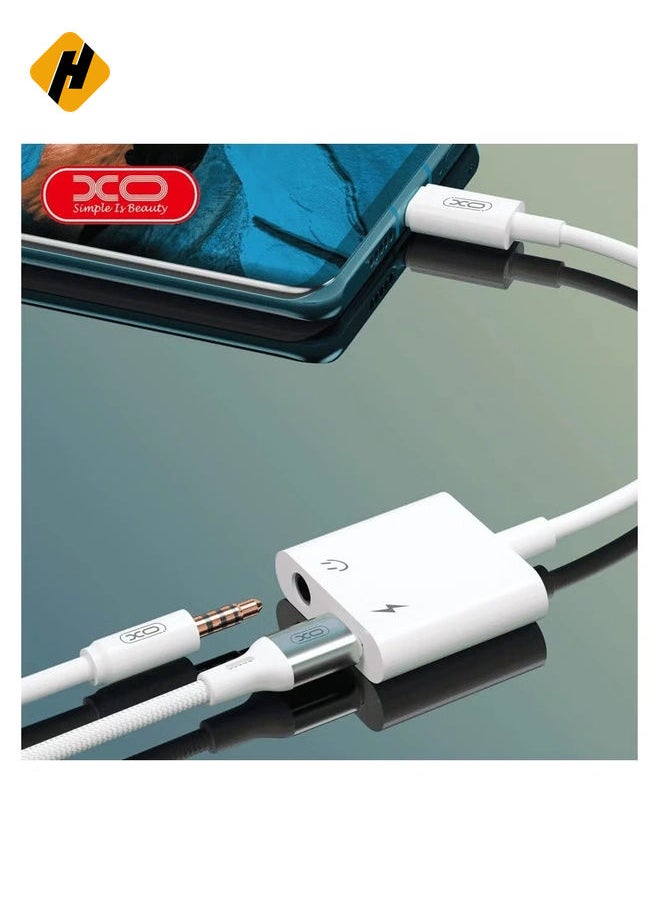 HuHa - NBR172B Converter From Lightning And Audio Jack To Lightning - White - Image 1