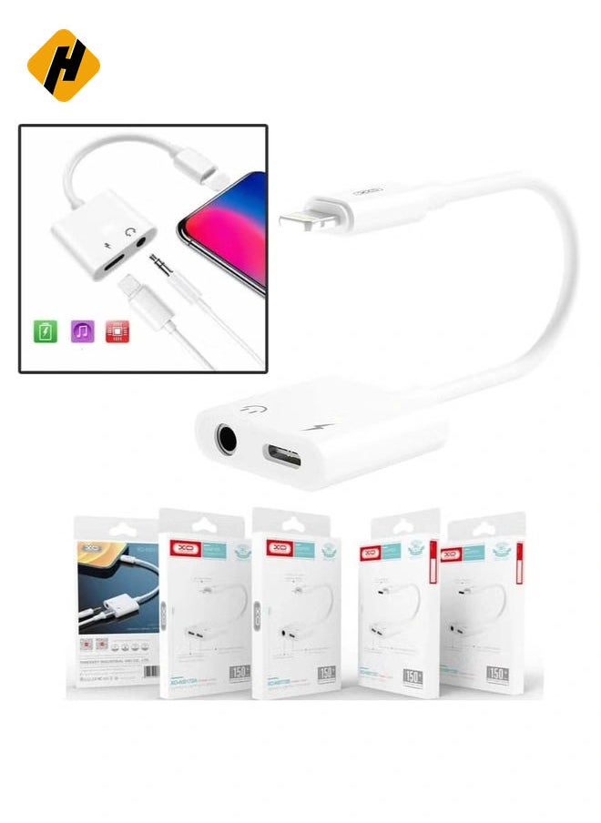 HuHa - NBR172B Converter From Lightning And Audio Jack To Lightning - White - Image 1