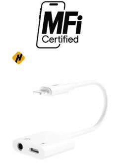 NBR172B Converter From Lightning And Audio Jack To Lightning - White