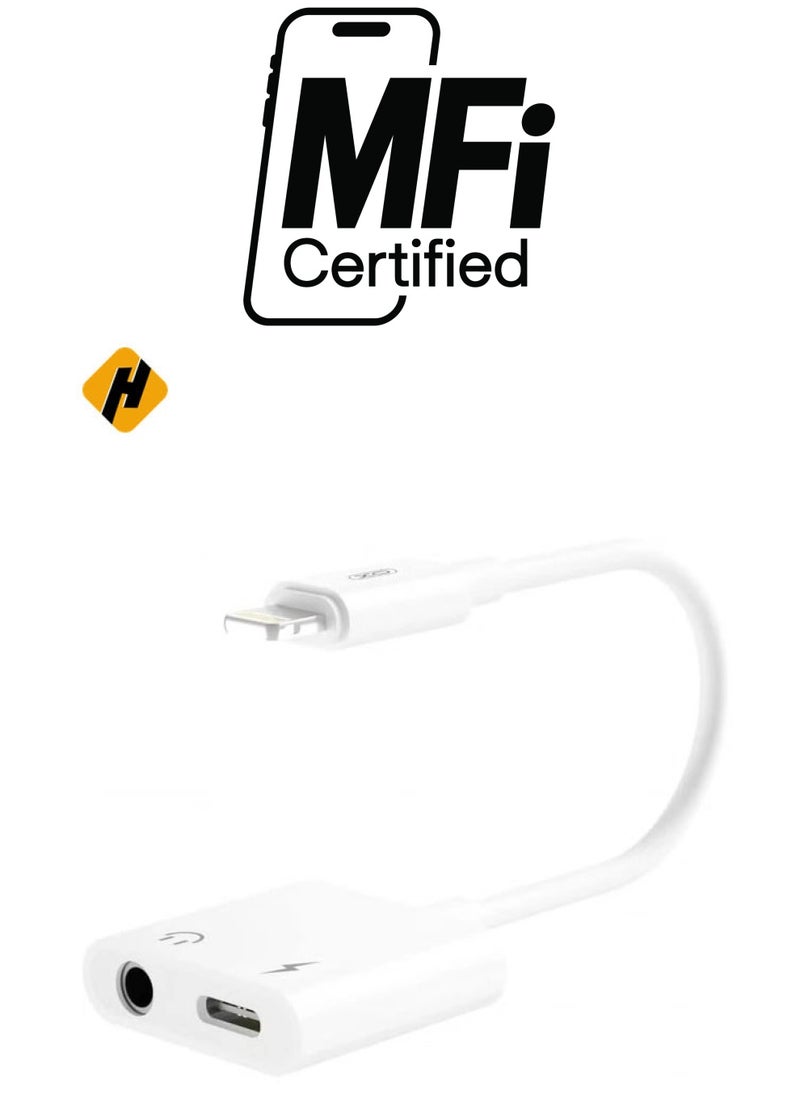 HuHa - NBR172B Converter From Lightning And Audio Jack To Lightning - White - Image 1