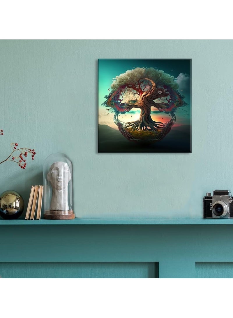 Today Idea Today Idea Modern Abstract Tree Canvas Wall Art Framed for Living Room, Bedroom, Dressing Room & Office Décor | Artistic New Year Gift Idea with Built-in Wooden Frame 16x16 inch - Image 3