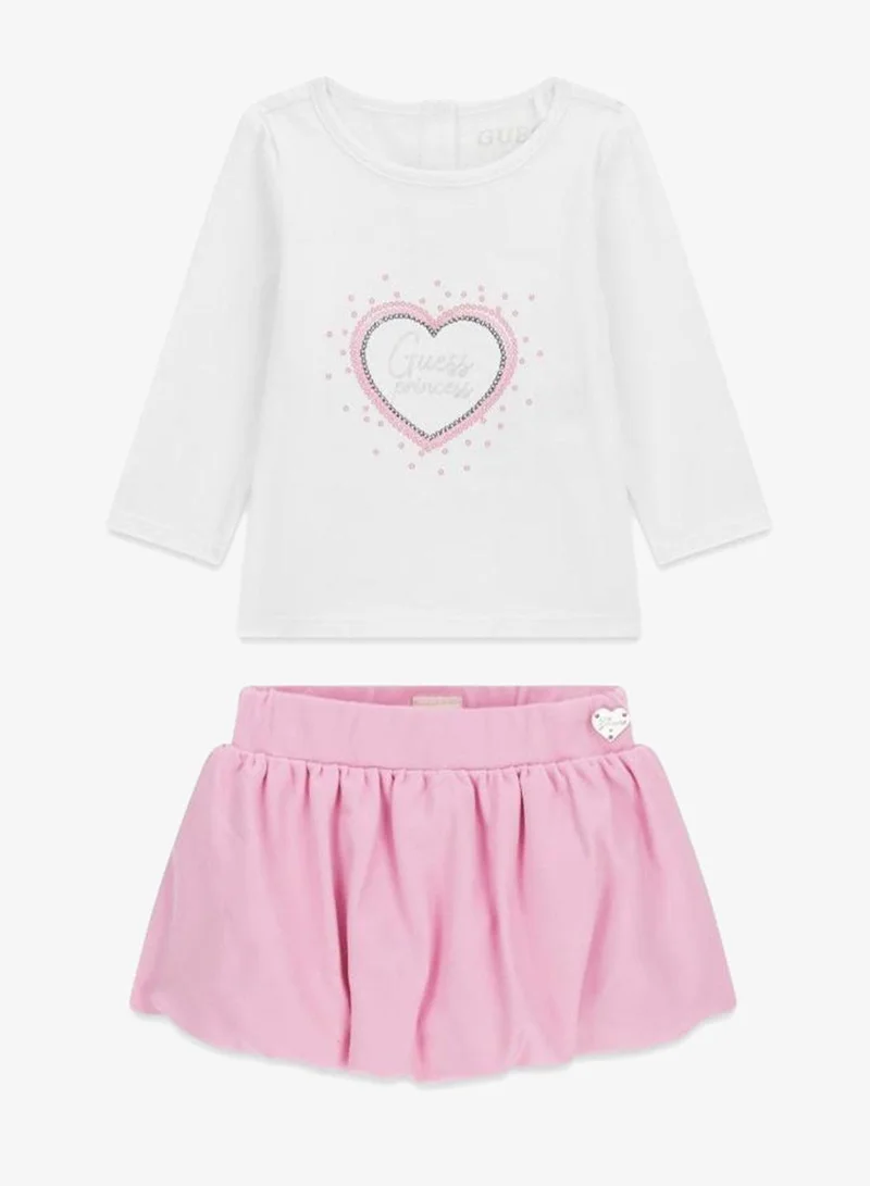 GUESS Infant Crew Neck T-Shirt And Skirt Set