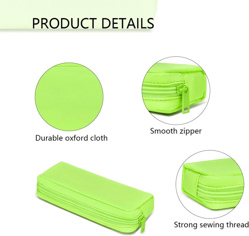 YONBEN Cheap Zipper Pencil Pouch Pen Bag Canvas Pencil Case Stationary Bag (Green) - Image 4