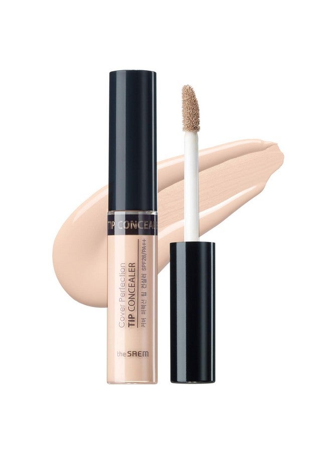 THESAEM THE SAEM Cover Perfection Tip Concealer, Liquid Multi-Use Concealer, Full Coverage Makeup for Acne Dark Spots Dark Circles Hyperpigmentation and Blemishes, 0.2 fl.oz. (#1.25 Light Beige) - Image 1