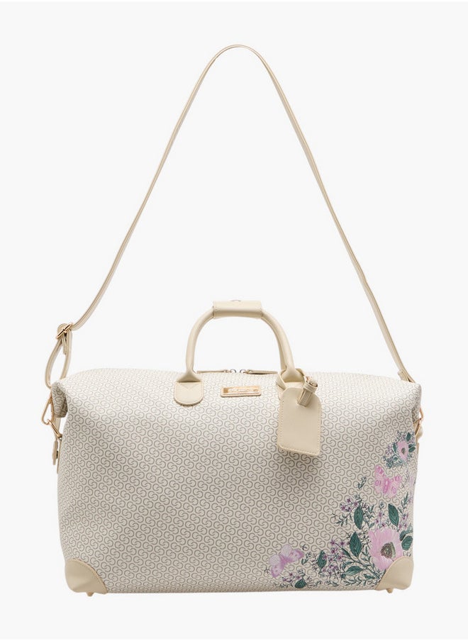 Celeste Celeste Monogram Print Duffle Bag with Double Handles and Zip Closure  - Image 2