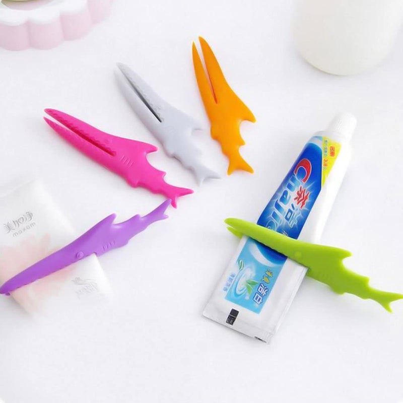 CONNECTWIDE CONNECTWIDE MultiFunctional Shark Sealing Food Bag Clip Seal Clamp Sealer Toothpaste Squeezer Kitchen Storage Tools 3 pcs per PackAssorted Color  - Image 5