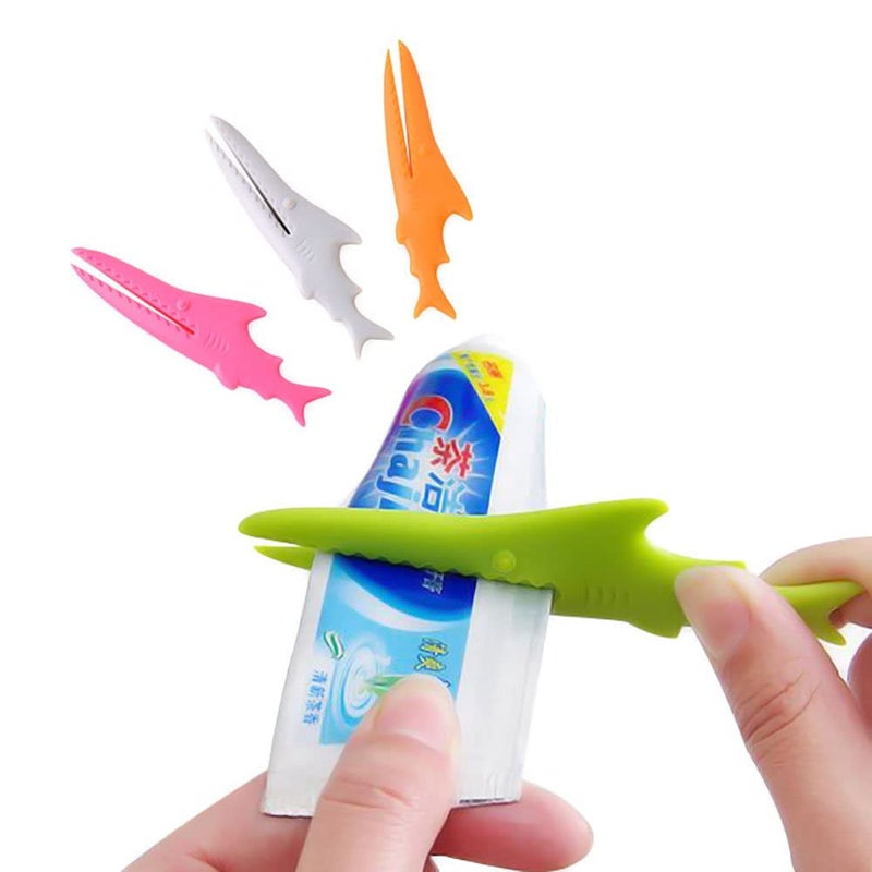 CONNECTWIDE CONNECTWIDE MultiFunctional Shark Sealing Food Bag Clip Seal Clamp Sealer Toothpaste Squeezer Kitchen Storage Tools 3 pcs per PackAssorted Color  - Image 4
