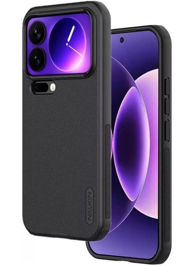 Muzz حافظة متوافقة مع شاومي 17 برو (6.3 بوصة) نيلكين سوبر فروسيد شيلد برو ظهر صلب حافة ناعمة (PC + TPU) غطاء ممتص للصدمات حواف مرتفعة لحماية الكاميرا لون أسود (شاومي 17 برو) - Image 1