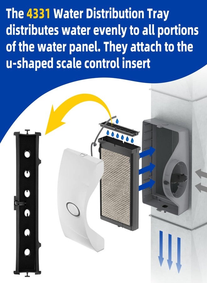 Ximoon 4331 Humidifier Water Distribution Tray Compatible with Aprilaire 500 600 Humidifiers, Water Dispenser Attach to U-Shaped Scale Control Insert Humidifier Replacement Part - Image 3