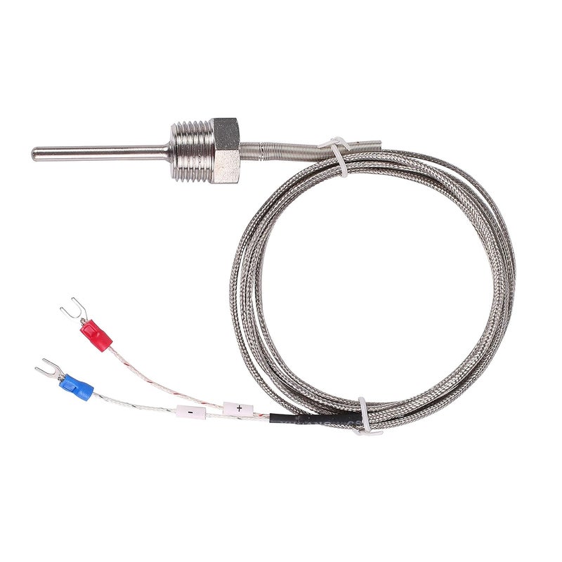 Jaybva Waterproof K Type Thermocouple - Grounded Temperature Sensor Probe for PID Temperature Controller Two Wire Stainless Steel NPT 1/2" inch Pipe Thread 0~500℃ with 2m Shield Wire - Image 2