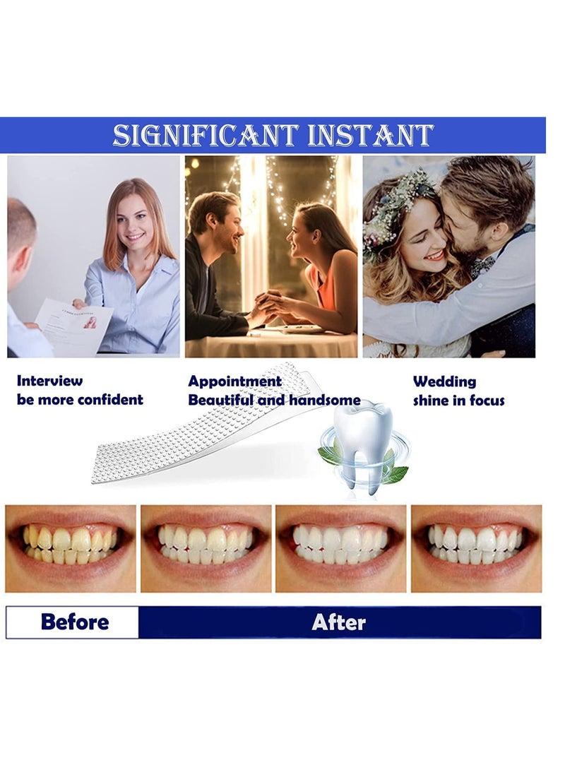 Teeth Whitening Strips Elastic Gel Teeth Whitening Kit Smile Whitening Strips for Against Yellow Teeth Coffee Stains Dental Black Teeth Mint Flavor 14Packs 28Strips
