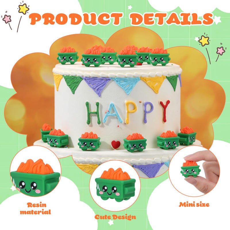 GGSTDDUP 24Pcs Mini Dumpster Fire Figurines, Resin Dumpster Trash Shape with Fire, Emotional Dumpster Fire Desk Accessories, Funny Desk Decor for Staff, Teacher Office, Coworker, Nurse - Image 3