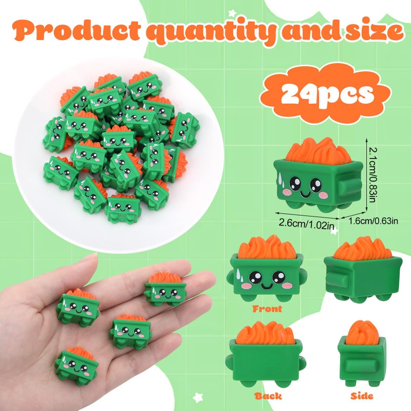GGSTDDUP 24Pcs Mini Dumpster Fire Figurines, Resin Dumpster Trash Shape with Fire, Emotional Dumpster Fire Desk Accessories, Funny Desk Decor for Staff, Teacher Office, Coworker, Nurse - Image 2