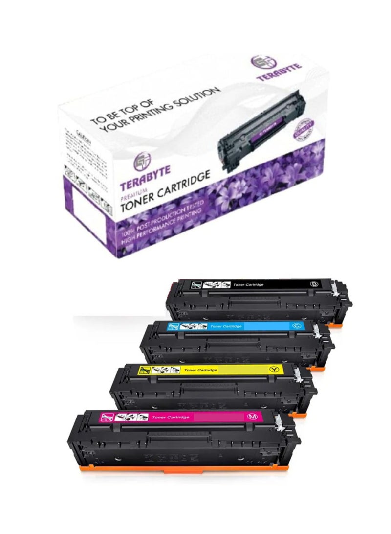 Terabyte 203A CF540A CF541A CF542A CF543A Compatible Toner Cartridge set for Color Laserjet Pro MFP M281FDW M281FDN Pro M254 M254DW 4-Pack - Image 1