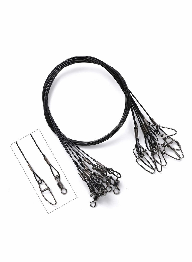 Y&D 20 Pcs Fishing Leaders with Swivels, Steel Leader line, Lure Lead Wire Line, Leading Wire, Anti-Biting LineWire for Saltwater & Freshwater, Tackle Accessories - Image 1