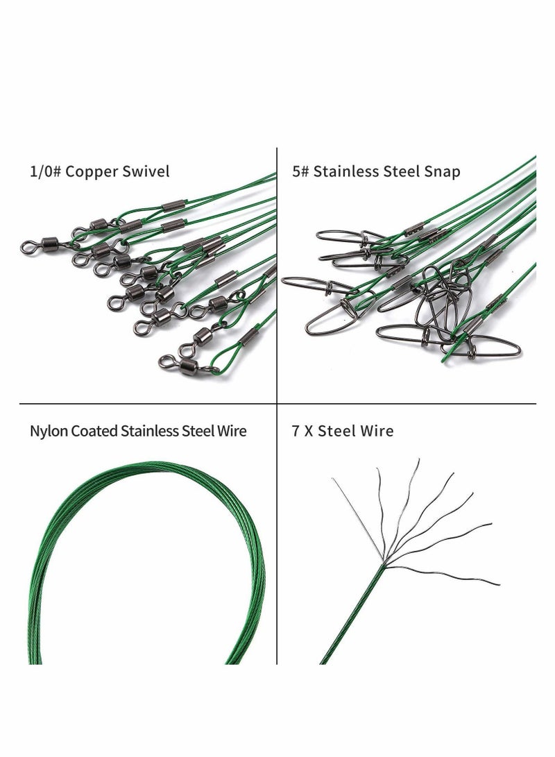 Y&D 20 Pcs Fishing Leaders with Swivels, Steel Leader line, Lure Lead Wire Line, Leading Wire, Anti-Biting LineWire for Saltwater & Freshwater, Tackle Accessories - Image 2