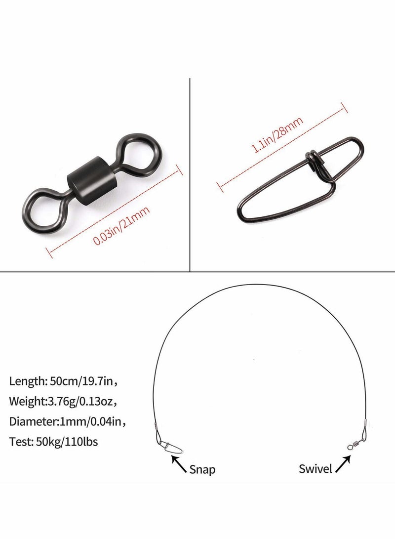 Y&D 20 Pcs Fishing Leaders with Swivels, Steel Leader line, Lure Lead Wire Line, Leading Wire, Anti-Biting LineWire for Saltwater & Freshwater, Tackle Accessories - Image 4