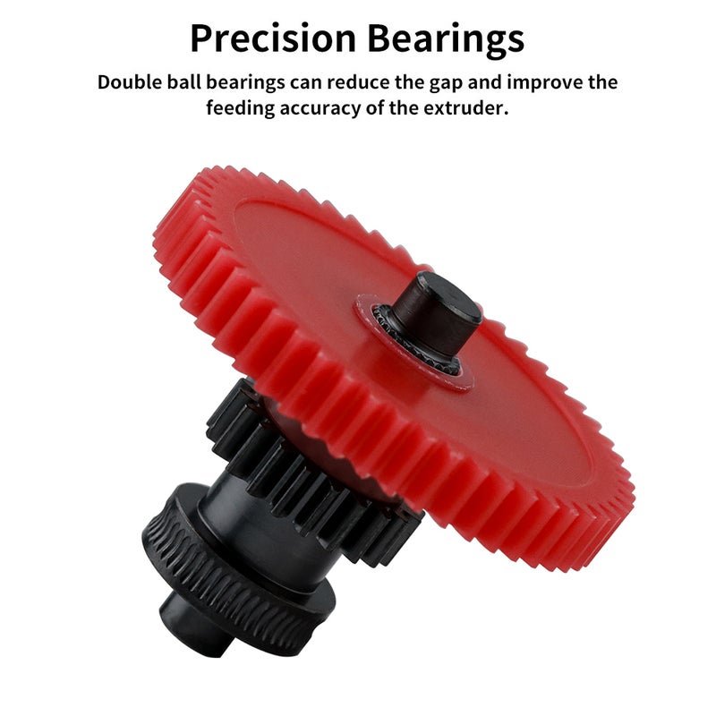 Extruder Gear Compatible with ELEGOO Neptune 4 /Pro/Plus/Max Hardened Steel Dual Gear Kit One Shaft Design Precision Bearings Upgraded 3D Printer Parts - Image 3