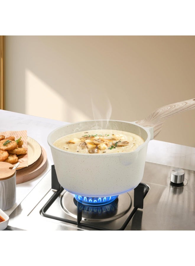 طقم  قطعة طاسات بيض وجرانيت غير لاصقة للفطار، مناسبة للبوتاجاز والطبخ على الحث - Image 3