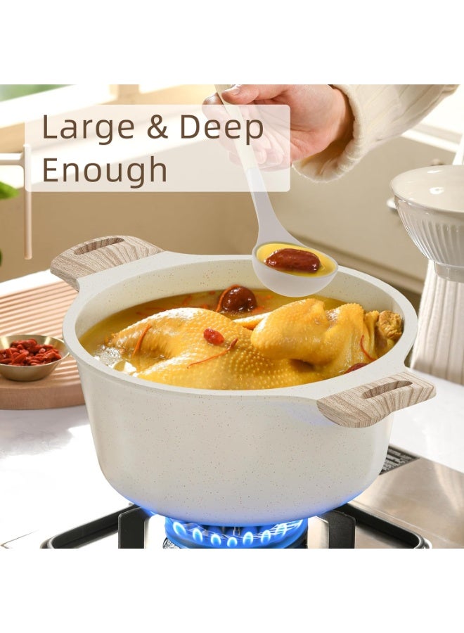 طقم  قطعة طاسات بيض وجرانيت غير لاصقة للفطار، مناسبة للبوتاجاز والطبخ على الحث - Image 4