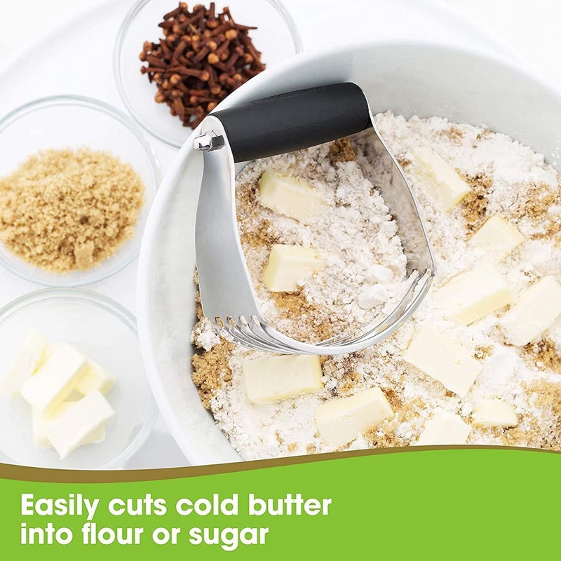 WOX MOX WOX MOX Dough Blender Stainless Steel Pastry Cutter Multipurpose Bench Scraper Great as Dough Cutter for Pastry Butter and Pizza Dough Smooth Baking Dough Tools  - Image 2