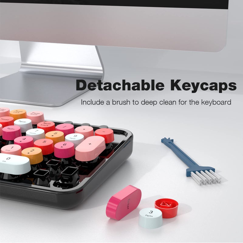 MOWUX Wireless Keyboard and Mouse Combo, MOWUX Colorful Computer Full Size 2.4G Plug and Play Wireless Typewriter Keyboard and Mouse Set for Windows, Computer, Desktop, PC, Notebook (Black Colorful) - Image 4