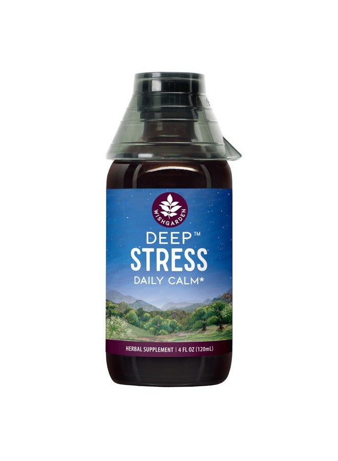 Wishgarden ويش جاردن أعشاب ديب ستريس مع أشواغاندا - مكمل سائل عشبي نباتي لدعم الغدة الكظرية مع جذر أشواغاندا ومواد تكيف قوية لتخفيف التوتر، صبغة سريعة المفعول للتوتر، 4 أونصات - Image 1