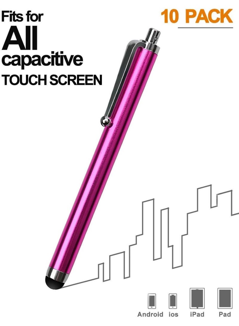 10 Pack Pink Purple Black Green Silver Stylus Universal Touch Screen Capacitive Stylus for iPhone 6/6s 6Plus 6s Plus, iPad, Kindle Touch - Image 5