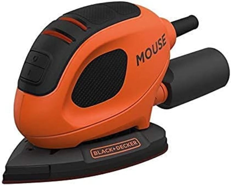BLACK+DECKER Compact Mouse Detail Sander, 55W, Corded, Low Vibration, Dust Port, Precision Sanding For Paint, Varnish, Glass, Lightweight And Portable, Orange/Black - Bew230-Gb - Image 1