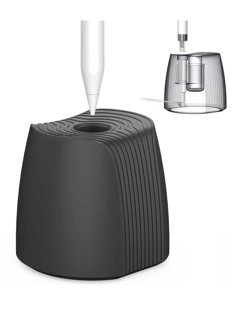 KASTWAVE Compatible with Apple Pencil Stand Silicone Holder, 1st and 2nd Generation Charging Station Dock with Sleeve or Grip - Image 1