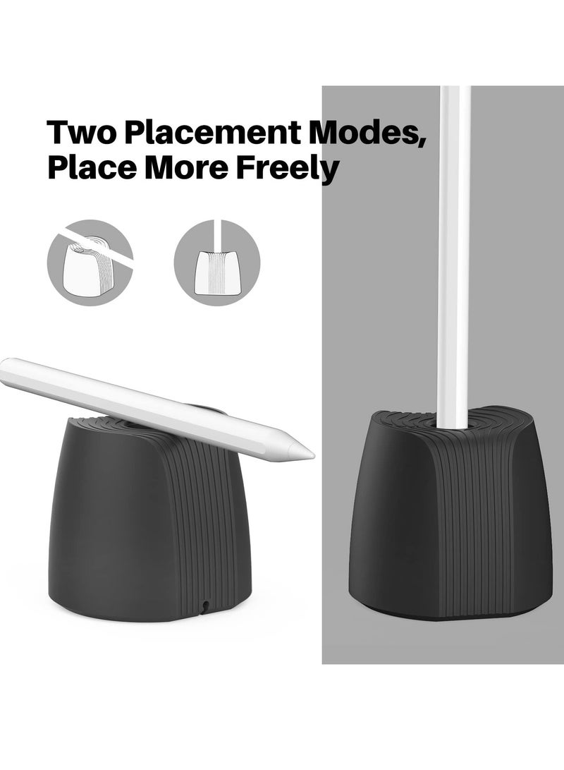 KASTWAVE Compatible with Apple Pencil Stand Silicone Holder, 1st and 2nd Generation Charging Station Dock with Sleeve or Grip - Image 3