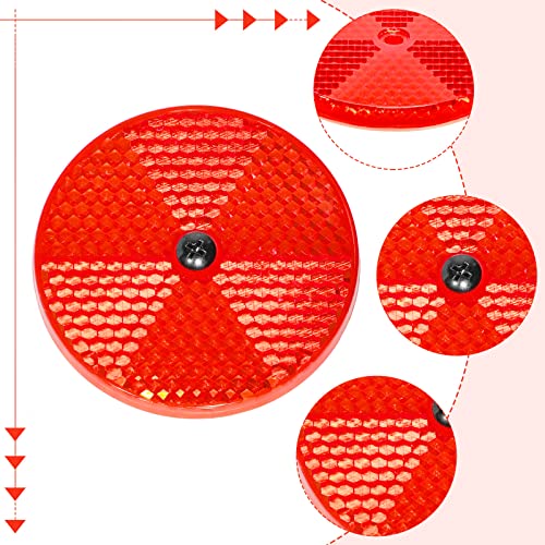Tallew 10 Pack Front Round Reflector for Driveway Fence Gate Posts Trailers Safety Automobiles Boats Mailboxes Reflector with Center Mounting Hole(Red) - Image 4