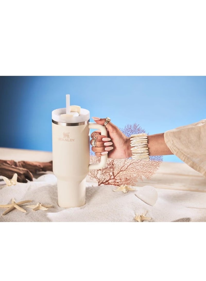 Stanley Quencher H2.0 FlowState Stainless Steel Vacuum Insulated Tumbler with Lid and Straw for Water, Iced Tea or Coffee, Smoothie and More Cream White Stainless - Image 5