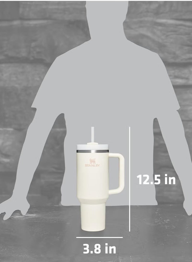 Stanley Quencher H2.0 FlowState Stainless Steel Vacuum Insulated Tumbler with Lid and Straw for Water, Iced Tea or Coffee, Smoothie and More Cream White Stainless - Image 4