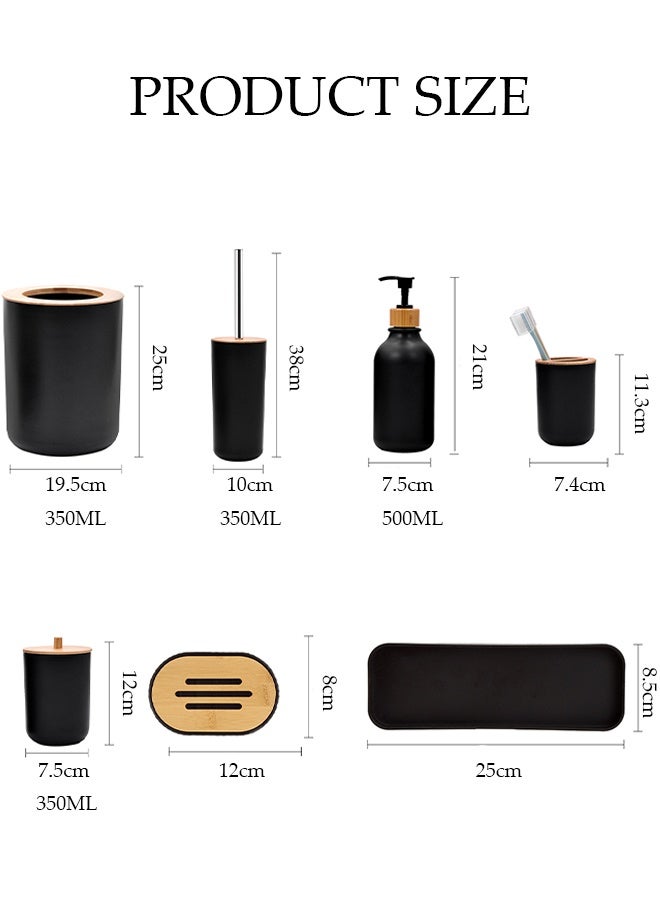 DUNISO 9 Pieces of Bathroom Accessories Set, Household Toiletries Set, Bathroom Storage Set,Sturdy and Durable， with Hand Sanitizer Bottle, Toothbrush Cup, Mouthwash Cup, Soap Box, Toilet Brush, Trash Can,Tray，Cotton Swab Box,Suitable for Family and Travel Use  - Image 2
