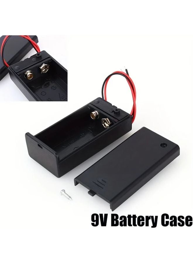 9V Battery Holder With Switch Cable Heavy Duty Metal Construction For Home Office Car - Image 2