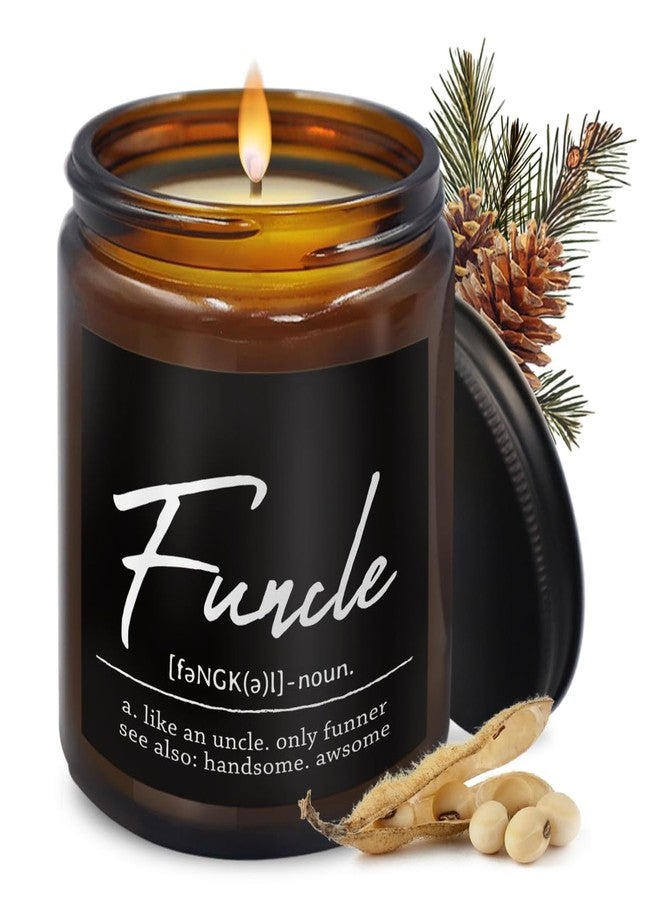 THDSE Fathers Day Uncle Gifts Candle, Funcle Definition Scented Candles for Home, Thank You Birhday Gifts for Uncle from Niece Nephew, Cedar Aromatherapy Candles, 8 oz - Image 1