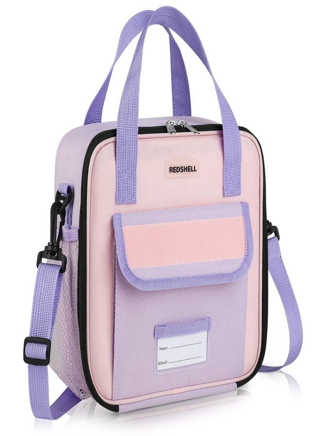 REDSHELL Tactical Lunch Box Kids, Large Insulated Lunch Bag for Girls, Cooler Lunchbag, Square Toddler Lunchbox, School Daycare Lunch Tote Pail with Water Bottle Holder Shoulder Strap, Purple - Image 1