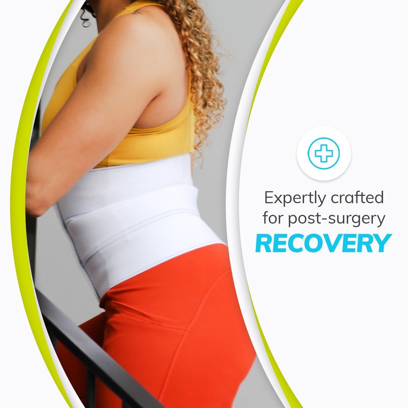BraceAbility Plus Size Abdominal Binder for Post Surgery Recovery - Bariatric Stomach Hernia Belt, Post Partum Waist Binder, Diastasis Recti Obese Belly Support Band for Big Men and Women (4XL 12") - Image 5
