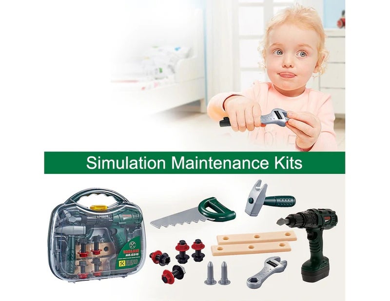 Craftsman Tools Simulation Maintenance Kits Repair Disassembly Tool Toy Set Kids Pretend Play Toy Children Learning Educational Toys 11PCS with 1 Case - Image 4