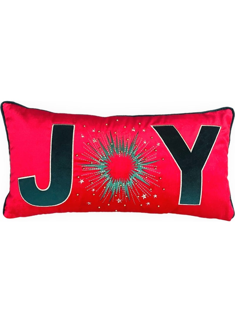 Ge Living Joy Patterned New Year Special Series Red Velvet Cushion Cover  - Image 1