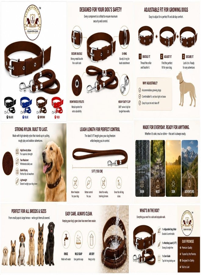 VIPCOLLECTION Dog Collar & Rope Leash Set Adjustable Comfortable For Training Walking And Running For All Breeds|Also Offer Secure Control (Length 34 Inch, Extra Large, Red) - Image 4